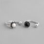 Sterling Silver Black Or White Circle Adjustable Ring, thumbnail 1 of 5