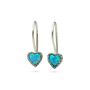 Molten Sterling Silver Blue Opal Heart Drop Earrings, thumbnail 7 of 9