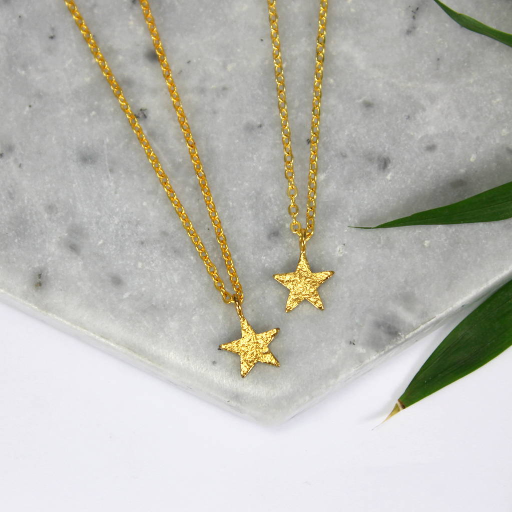 children's 24ct gold plated star charm necklace by mara ...