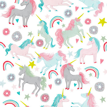 Unicorns And Doughnuts Wrapping Paper, Gift Wrap, 4 of 4