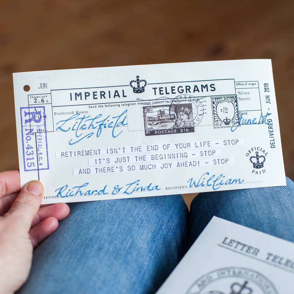 Vintage Retirement Telegram, 1 of 12