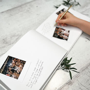 Wedding Linen Guest Book Modern Heart Design, 7 of 11