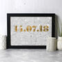Personalised Map Print With Date In Copper Or Gold Foil, thumbnail 4 of 6