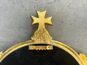 30cm Distressed Gold Baroque Crown Wall Mirror, 5 of 6