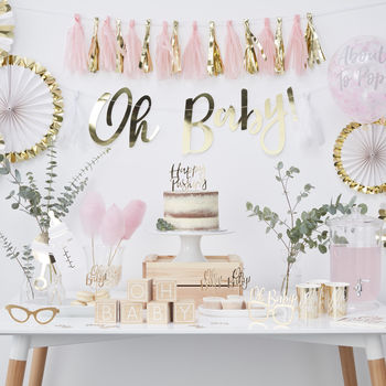 Pink And Gold Party Decoration Tassel Garland, 3 of 3