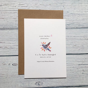 X Is For Xantus Hummingbird Card, 2 of 2