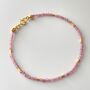 Dainty Pink Tourmaline Beaded Bracelet In Gold Vermeil, thumbnail 1 of 4