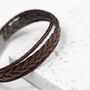 Personalised Men's Woven Layered Leather Bracelet, thumbnail 5 of 8