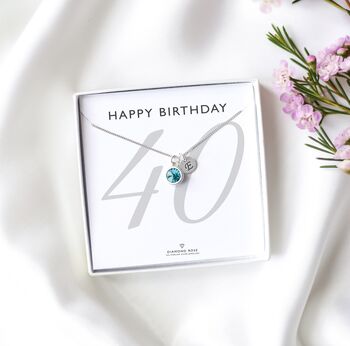 40th Birthday Necklace – Birthstone And Initial Gift For Her, 7 of 7