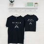 Ninja / Mini Ninja Father And Son T Shirt Set, thumbnail 1 of 3