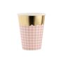 Gingham Party Cups With Gold Scallop Pack Of Eight, thumbnail 3 of 5