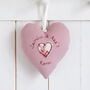 Personalised 1st Birthday Hanging Heart Gift For Girl, thumbnail 4 of 12