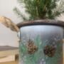 Christmas Pot Tin Drum 'Cones And Berries', thumbnail 2 of 3
