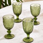 Botanical Green Fern Leaf Glassware, thumbnail 3 of 8