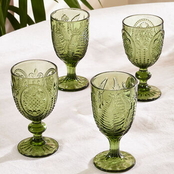 Botanical Green Fern Leaf Glassware, 3 of 8