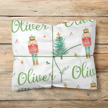 Nutcracker Personalised Christmas Wrapping Paper 685, 4 of 4