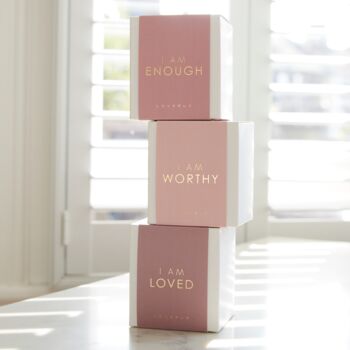 Love Lights Scented Affirmation Candle I Am Worthy, 3 of 5