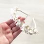 White Porcelain Flower Bridal Headband, thumbnail 4 of 5