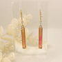 Pink And Gold Foil Specked Dainty Drop Earrings, thumbnail 4 of 8