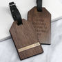 Personalised Walnut Gold Initials Luggage Tag, thumbnail 2 of 4
