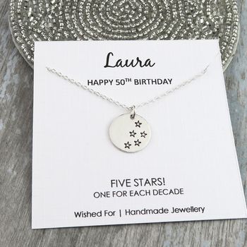 50th Birthday Stars Necklace, 2 of 3