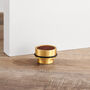 Brass Floor Mounted Door Stops With Leather Insert, thumbnail 12 of 12