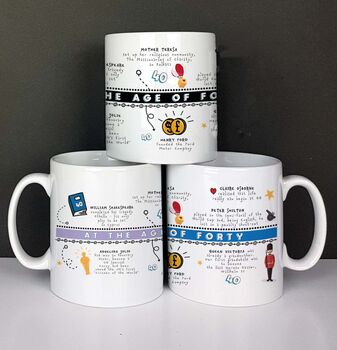 Life Begins At 40 Personalised 40th Birthday Mug, 2 of 10