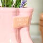 Personalised Small Pink Welly Boots Planter, thumbnail 4 of 8