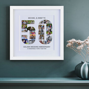 Personalised Golden Wedding Anniversary Photo Collage, 6 of 9