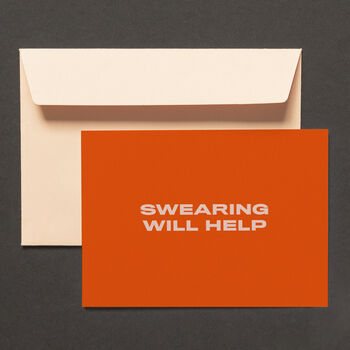 'Swearing Will Help' Funny Thinking Of You Card, 2 of 2