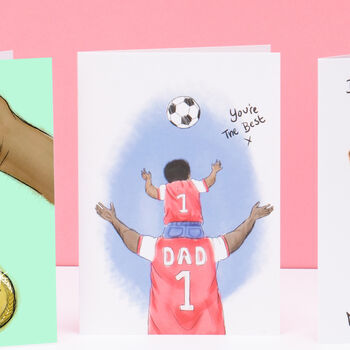 Football Dad Black Fathers Day Card, 2 of 3