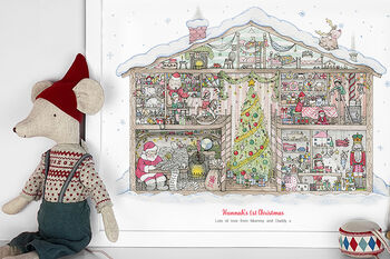 Personalised Children's Christmas Santa Workshop Print, 3 of 11