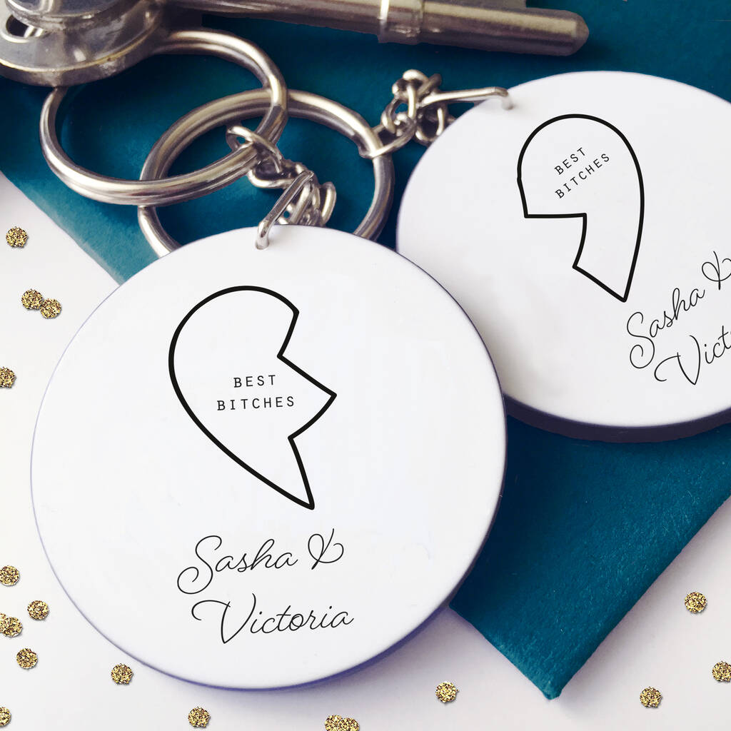 Image of Best Bitches Personalised Keyring Set