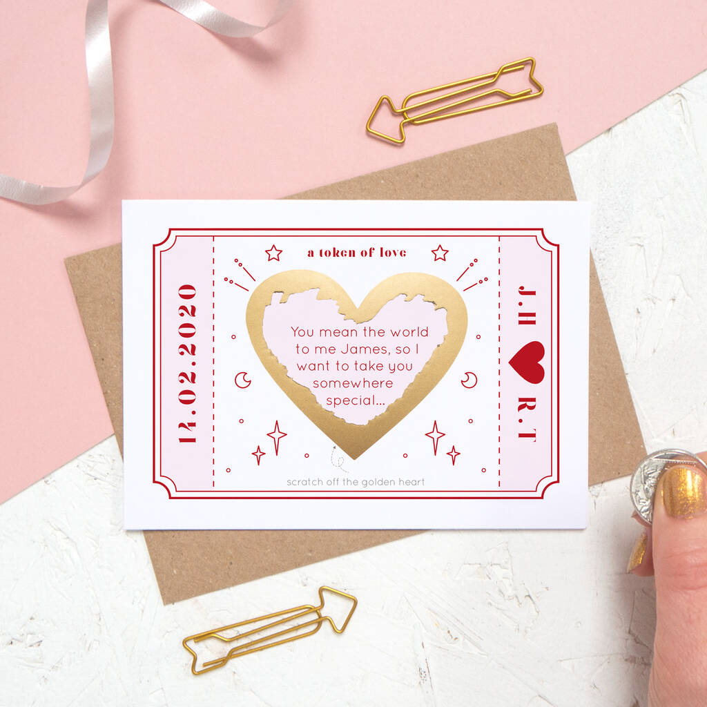 Personalised Love Token Scratch Card, 1 of 5
