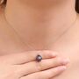 Natural Black Pearl Necklace In Sterling Silver, thumbnail 2 of 10