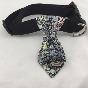 Black Pet Collar Neck Tie , Personalised Pet Gifts, 2 of 8