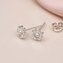 Tiny Sterling Silver Pearl Daisy Flower Stud Earrings, thumbnail 5 of 7