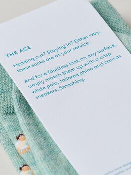 The Ace, Lawn Edition – Luxury Tennis Themed Socks, 4 of 9