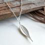 Sterling Silver Lanceolate Leaf Necklace, thumbnail 3 of 6