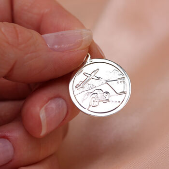 Personalised 9ct Gold Engravable St Christopher Pendant, 2 of 7