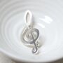 Sterling Silver Treble Clef Brooch, thumbnail 4 of 6