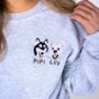 Custom Embroidered Pet Illustration Sweatshirt, thumbnail 4 of 9