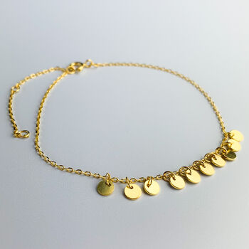 Gold Colour Sterling Silver Circle Charm Bracelet, 2 of 5