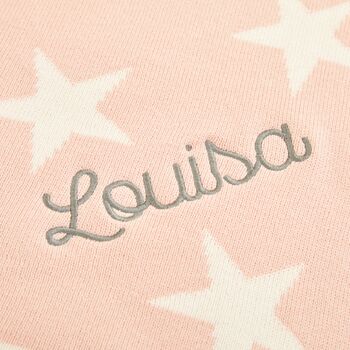 Personalised Pink Star Intarsia Blanket, 6 of 7