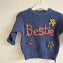 Personalised Hand Embroidered 'Bestie' Knit Jumper, thumbnail 2 of 3