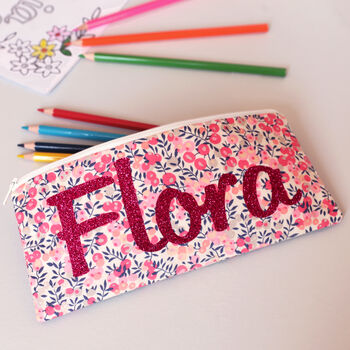 Liberty Glitter Name Pencil Case Gift For Girl, 3 of 12