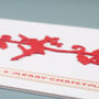 Handmade 'Red Christmas Reindeer' Card, thumbnail 2 of 4