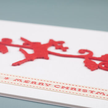 Handmade 'Red Christmas Reindeer' Card, 2 of 4