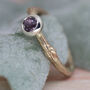 Purple Sapphire Yellow Gold Engagement Ring, thumbnail 4 of 5