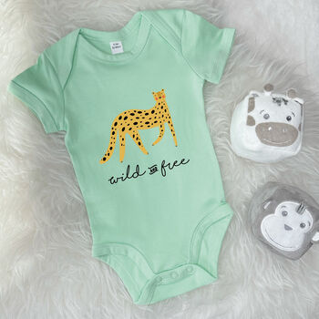 Wild And Free Leopard Jungle Babygrow, 2 of 12